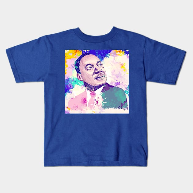 Martin Luther King Digital Portrait Kids T-Shirt by HarlinDesign